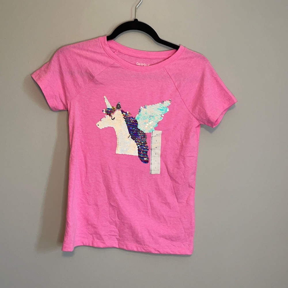 Cat & Jack unicorn sequin tshirt